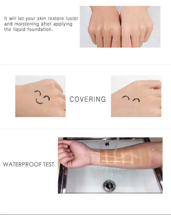 ماكياج أساس غير لامع مقاوم للماء بعلامة تجارية خاصة بكريم الأساس السائل بدون شعار Private Label Matte Waterproof Foundation Makeup No Logo Liquid Foundation