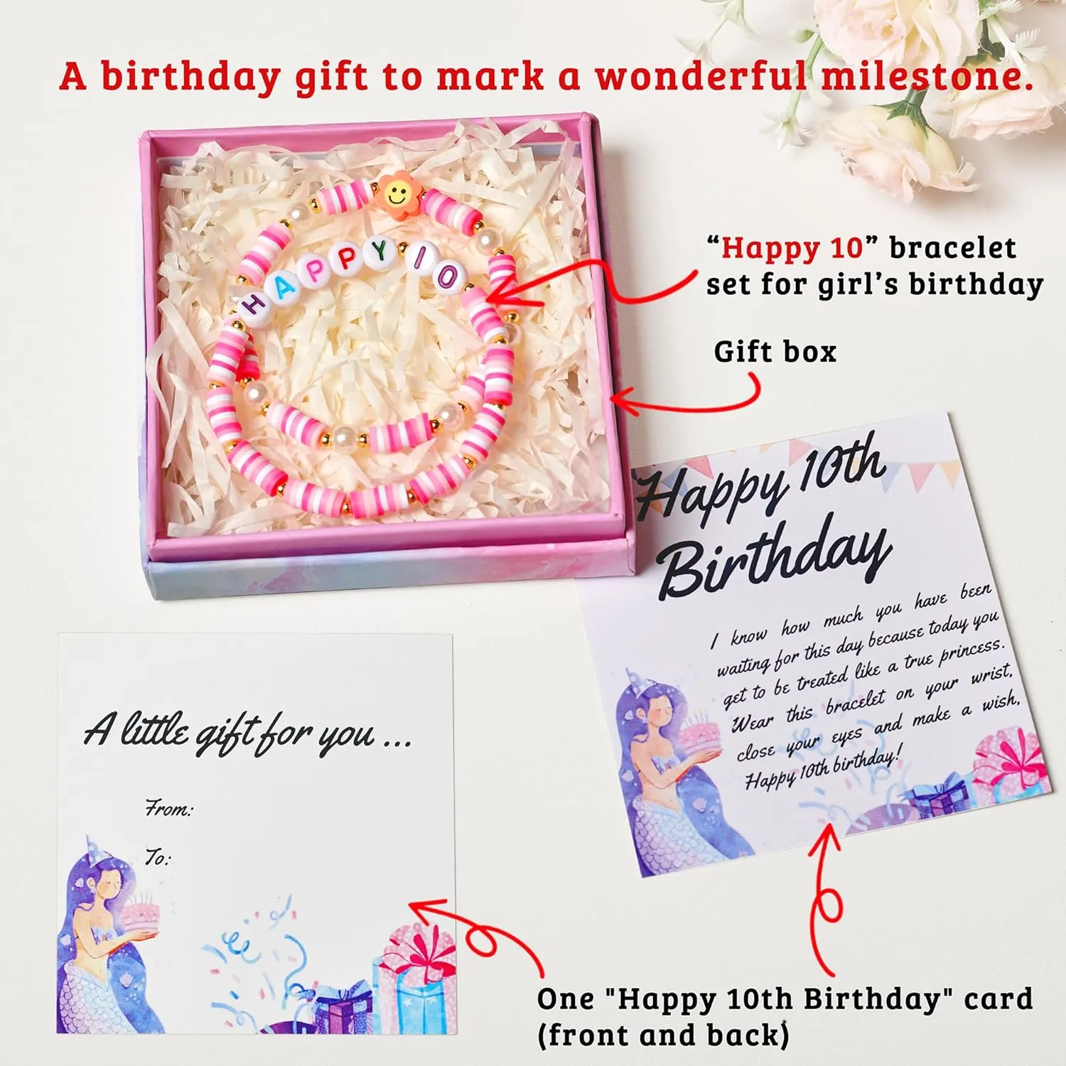 10th Birthday Gifts for Girls, Happy 10th Birthday, Ten Year Old Girl Gift, 10 Year Old Girl Birthday Gifts, 10 Years Girl Gift Ideas, Bracelet Gift for 10 Years Girl Trendy 2024 (10th Birthday Gift)
