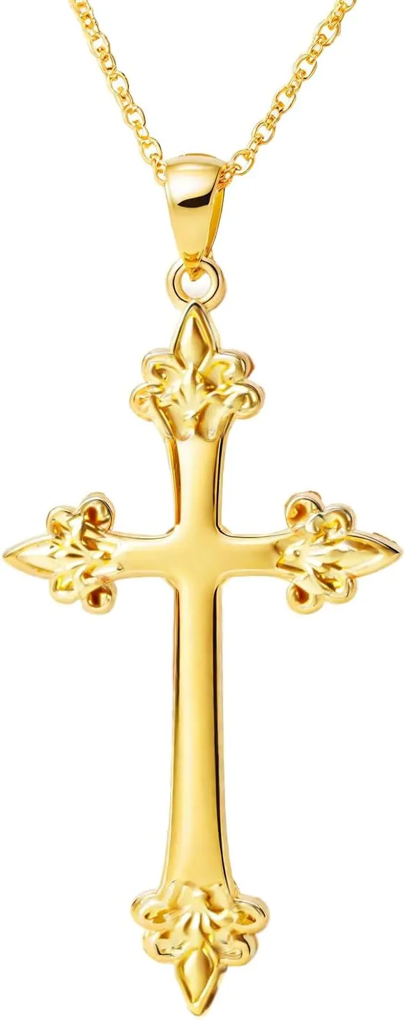 14k Gold Cross Necklace for Women Gold Cross Pendant Dainty Necklaces Religious Minimalist Cross Trendy Jewelry Gifts