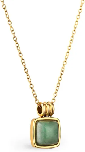 14K Gold Plated Jade Necklace for Women | Gold Plated Necklaces for Women| Natural Jade Agate Crystal Healing Handmade | |Lucky Jewelry Gifts