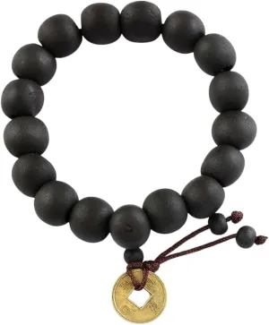 1Pc Wood Bead New Buddha Bracelet Buddhist Bangle Prayer Beads Copper Coin Women Men Lucky Religion Bracelets Charm Jewelry