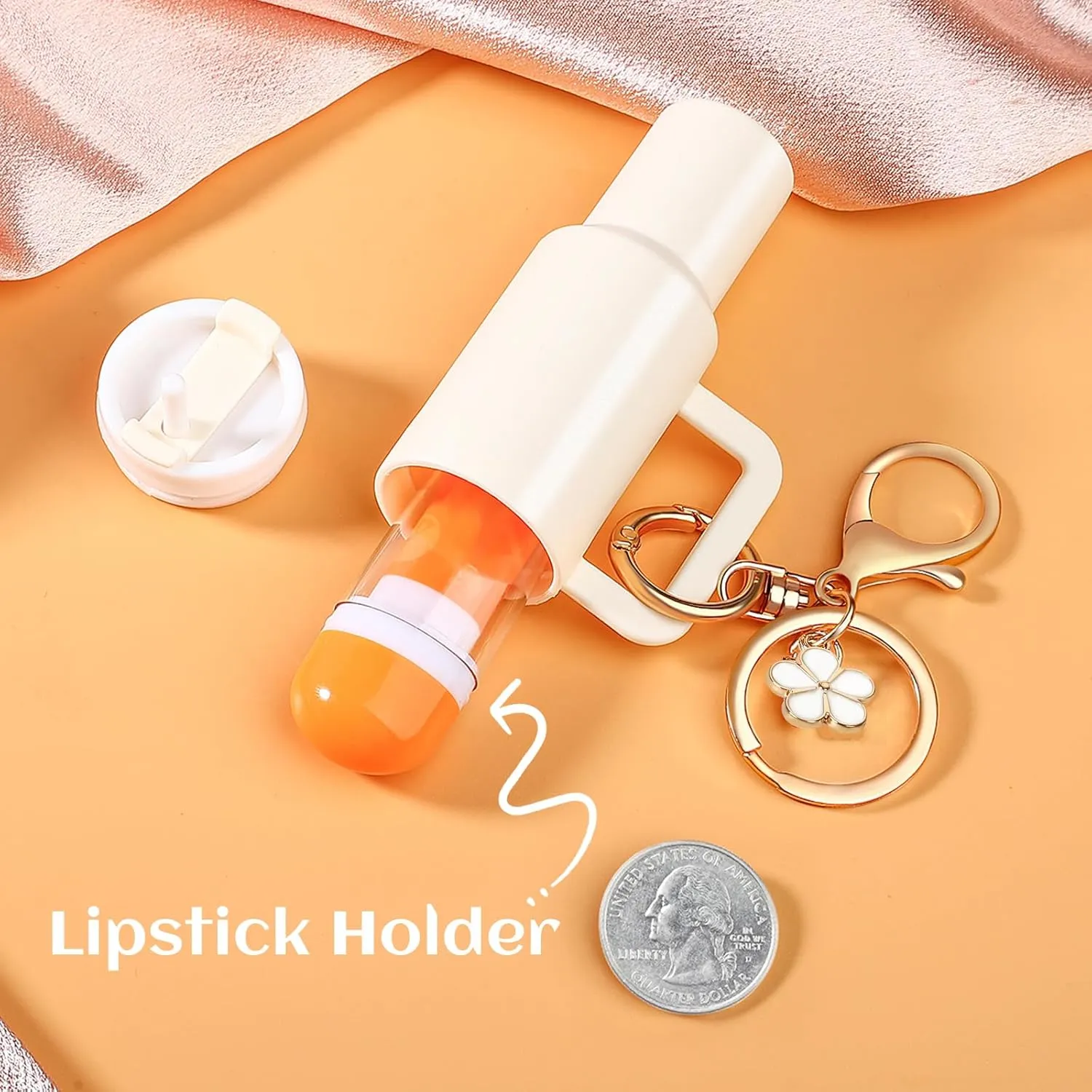 2pcs Mini Tumbler Keychain for Stanley Cup Cute Chapstick Holder Key Chain Charms for Women Purse Handbag Backpack