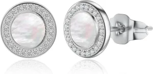 3 Pairs Shell Earrings for Women, Gold Plated Cubic Zirconia Star, Heart, Round, Hypoallergenic 316L Stainless Steel, Elegant Beach Earrings, Perfect Valentines Day, Christmas, and Mothers Day Gift