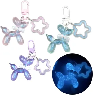 3 Pcs Balloon Dog Design Keychain for Women Cute Key Chain Accessories for Car Keys