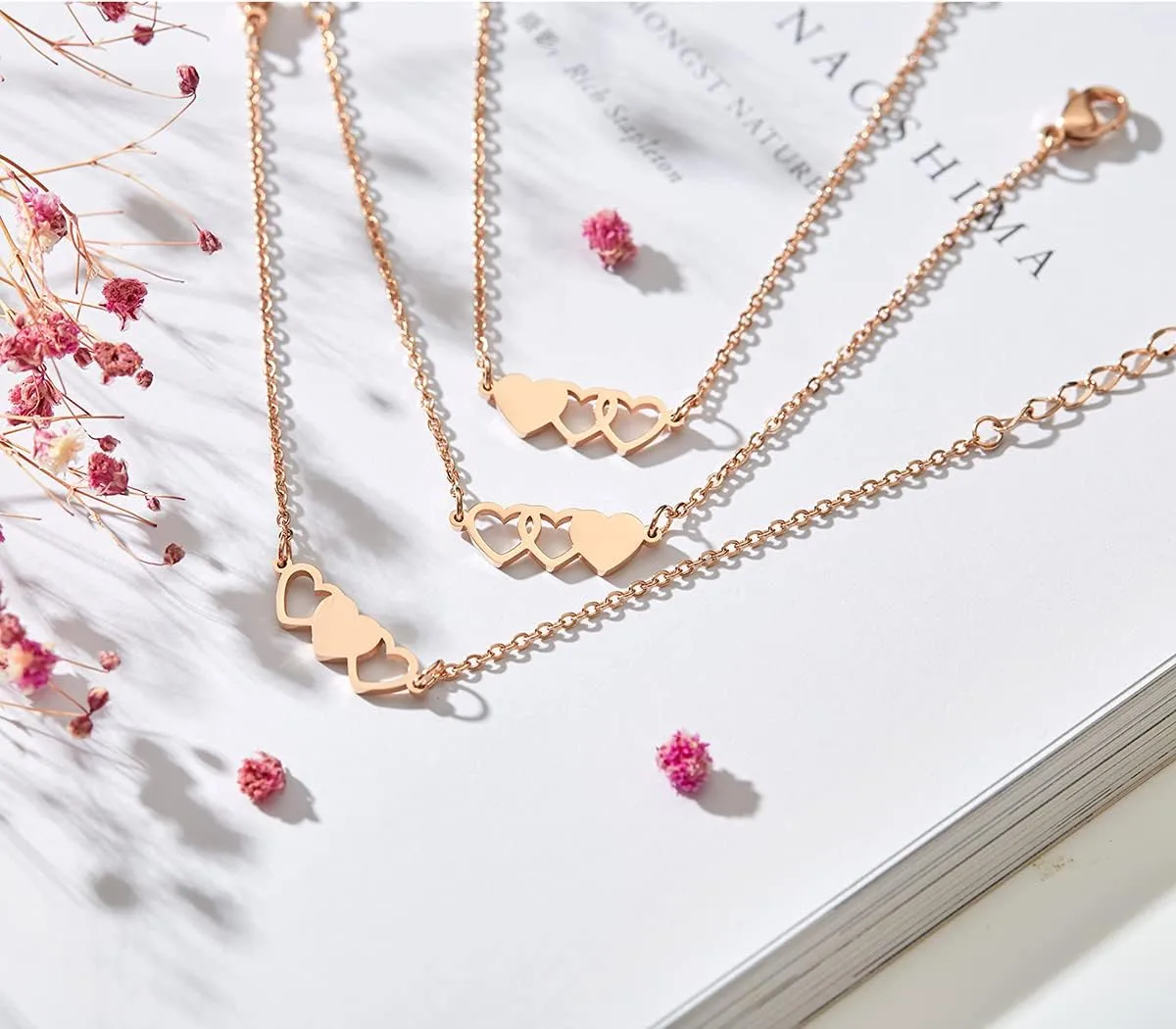 3 Sisters Bracelets Best Friends Necklace for 3 Set of 3 Heart Bracelets 3 BFF 3 Bestie Long Distance Friendship Gift