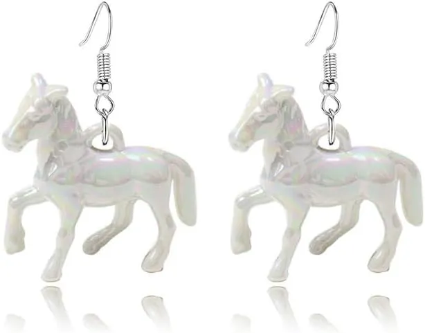 3D Horse Earrings for Women Funny Kentucky Derby Race Horse Drop Dangle Earrings Cute Western Horse Jewelry Gift