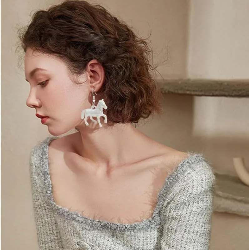 3D Horse Earrings for Women Funny Kentucky Derby Race Horse Drop Dangle Earrings Cute Western Horse Jewelry Gift