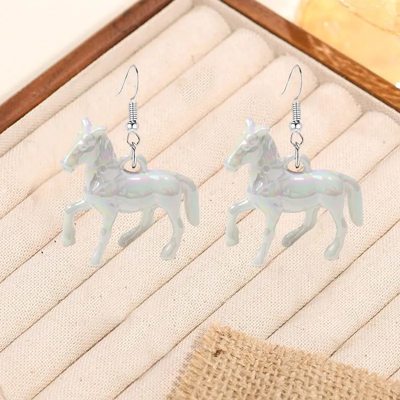 3D Horse Earrings for Women Funny Kentucky Derby Race Horse Drop Dangle Earrings Cute Western Horse Jewelry Gift