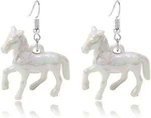 3D Horse Earrings for Women Funny Kentucky Derby Race Horse Drop Dangle Earrings Cute Western Horse Jewelry Gift