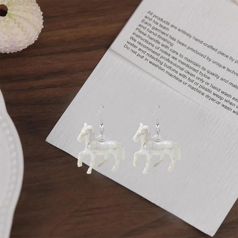 3D Horse Earrings for Women Funny Kentucky Derby Race Horse Drop Dangle Earrings Cute Western Horse Jewelry Gift