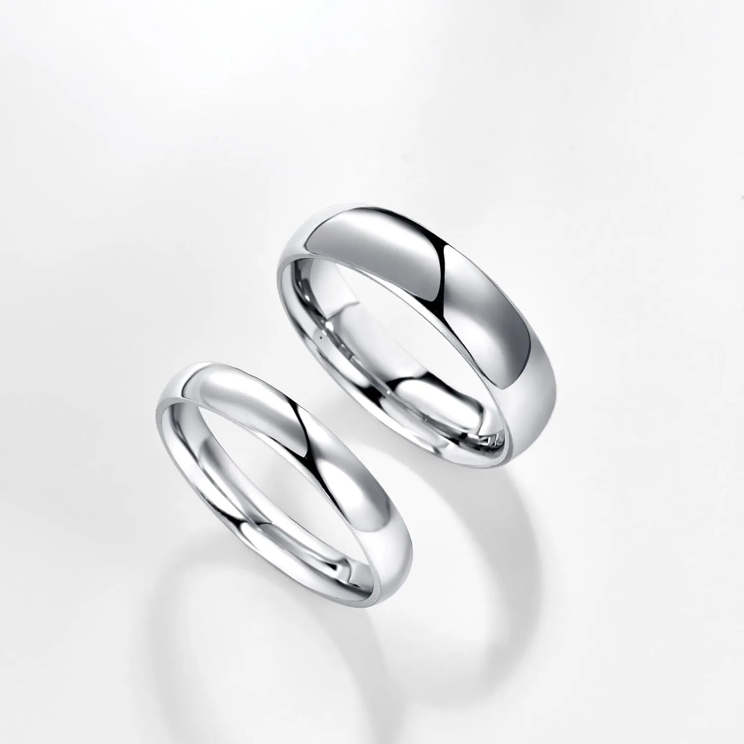 4mm 6mm Stainless Steel Ring Plain Dome High Polished Wedding Band Comfort Fit Size 4-12