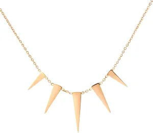 555Jewelry Womens Figaro Chain Stainless Steel Spiky Triangle Pendant Necklace
