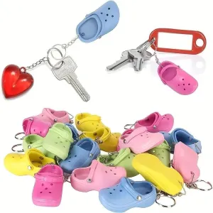 6 pcs Mini Keychain Shoe,Colorful WomenSneaker Keyring,croc keychain,Cute Pendant Decorations for Backpacks and Bags