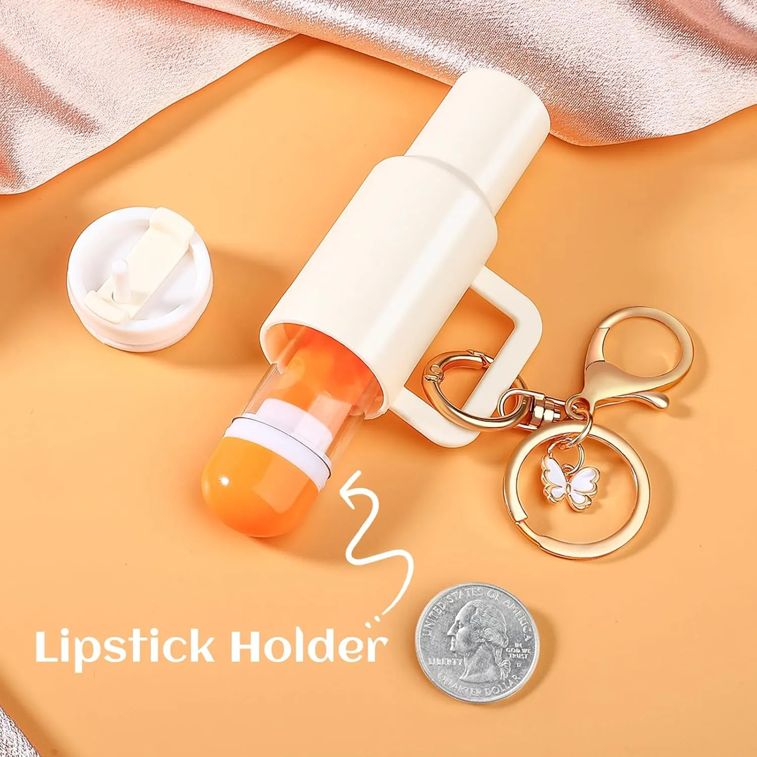 8or12Pack Mini Tumbler Keychain for Stanley Cup Cute Key Chain Chapstick Holder Charms for Women Backpack Bag