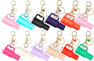 8or12Pack Mini Tumbler Keychain for Stanley Cup Cute Key Chain Chapstick Holder Charms for Women Backpack Bag