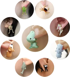 9 Pcs Wired Earrings Frog Unique Earrings for Women Men Vintage Dangle Scary Funny Statement Costumes Jewelry Funny Jewelrys