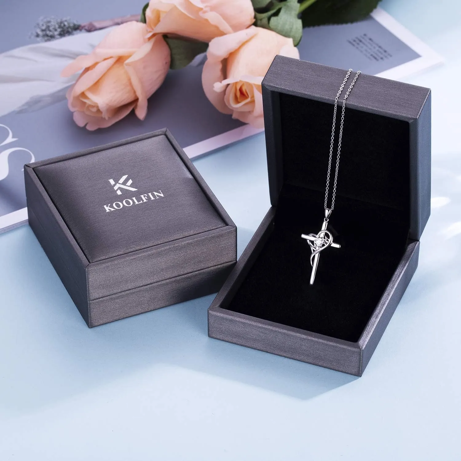925 Sterling Silver Cross Necklace for Women Mom Necklace Birthstone Necklaces for Mom