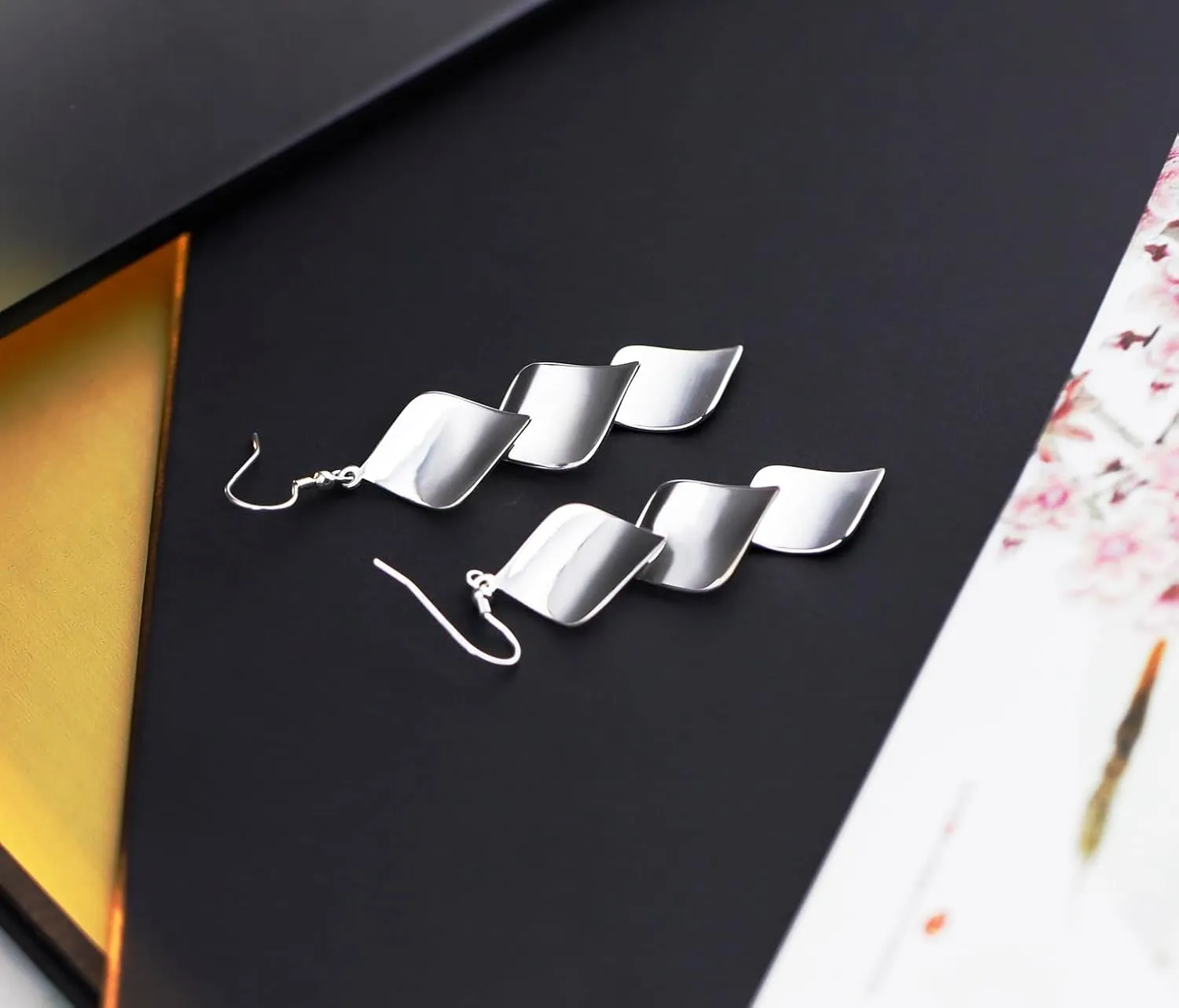 925 Sterling Silver Hooks Small Dangle Drop Earrings for Women Light Weight Tricolor Subtlety Small Fashion Dainty Perfect Jewelry for Gifts hypoallergenic Elegant Classical