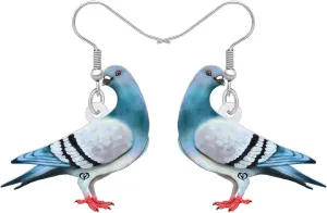 Acrylic Colorful Cute Pigeon Dangle Drop Earrings Jewelry for Women Gifts for Birds Lovers Charms Decorations