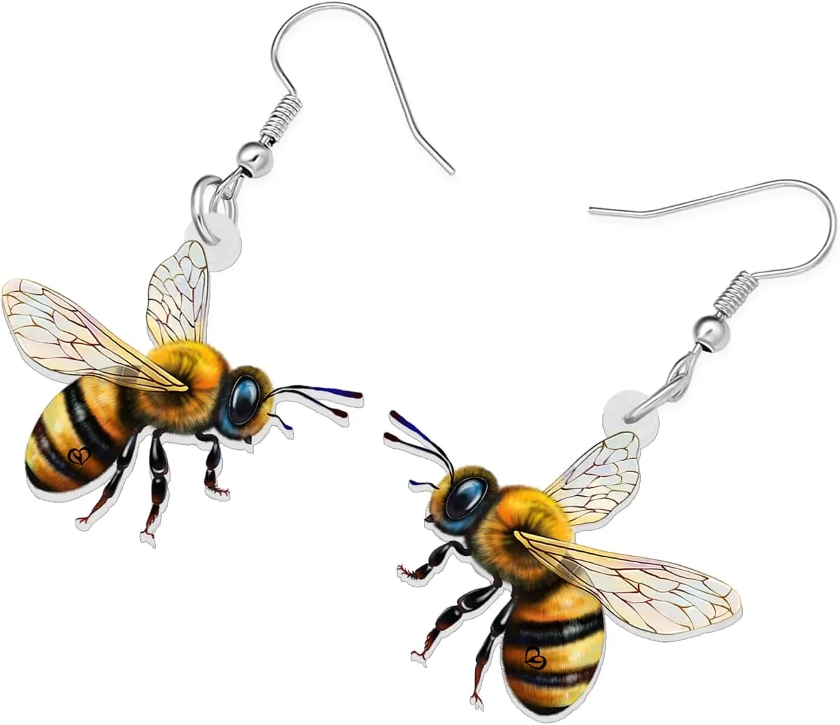 Acrylic Cute Bumble Bee Earrings Bug Insect Animals Honeybee Dangle Hypoallergenic Jewelry Charms Spring Summer Accessories Gifts For Women