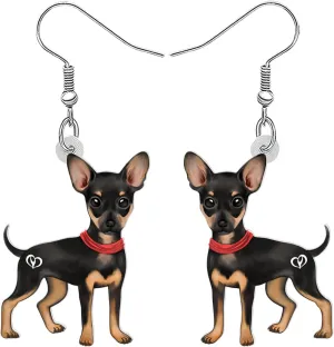 Acrylic Cute Chihuahua Dog Earrings Puppy Pets Dangle Charms Jewelry Comforting Gifts For Women Doggy Lovers Accessories