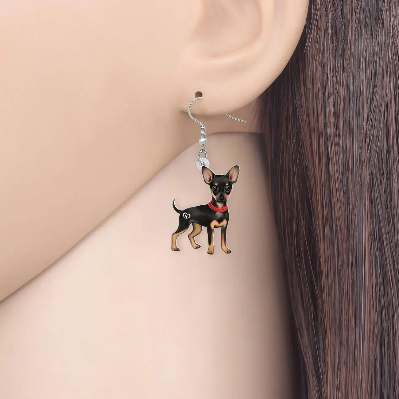 Acrylic Cute Chihuahua Dog Earrings Puppy Pets Dangle Charms Jewelry Comforting Gifts For Women Doggy Lovers Accessories