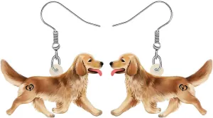 Acrylic Cute Golden Retriever Dog Earrings Dangle Drop Puppy Pets Jewelry for Women Gifts Party Favors Decor Charms