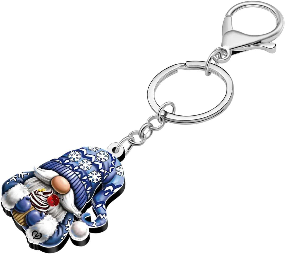 Acrylic Novelty Christmas Gnome Keychains Holiday Backpack Car Keys Keyring Purse Jewelry For Women Wallet Charm Gifts