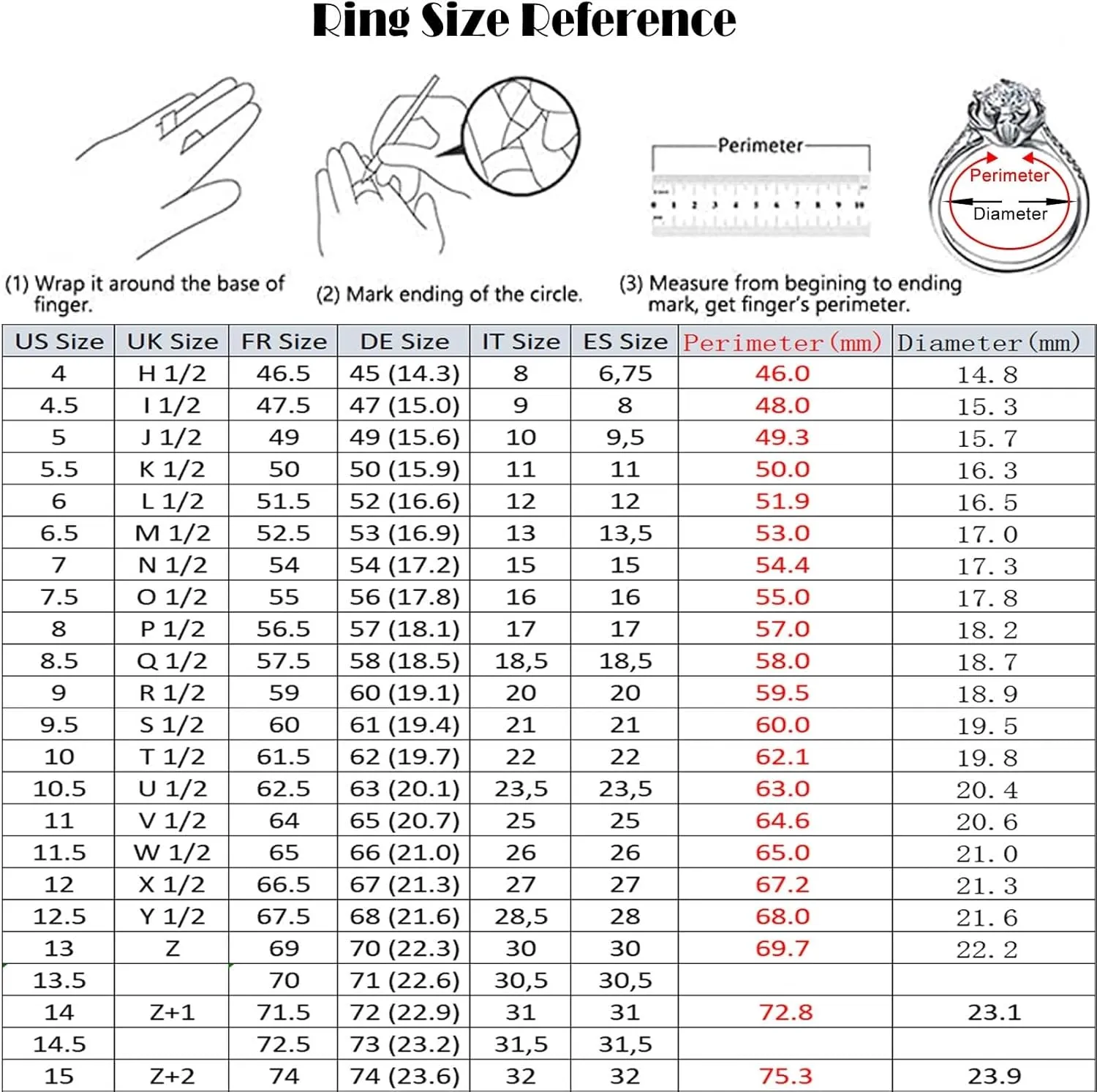 Aienid Moissanite Wedding Ring, Ladies Wedding Bands White Gold White Gold Size 4 White Gold Polished Solitaire Round Moissanite for Mother Engagement