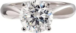 Aienid Moissanite Wedding Ring, Ladies Wedding Bands White Gold White Gold Size 4 White Gold Polished Solitaire Round Moissanite for Mother Engagement