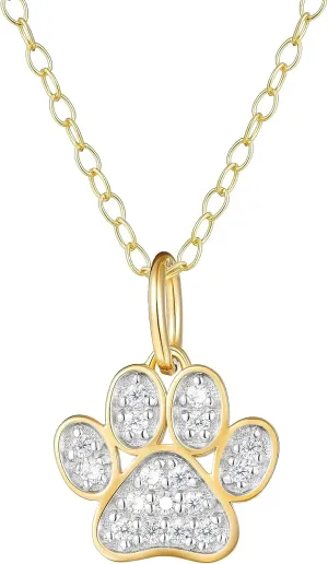 Amazon Essentials 1/10 CT TW Diamond Paw Necklace in Sterling Silver (previously Amazon Collection)