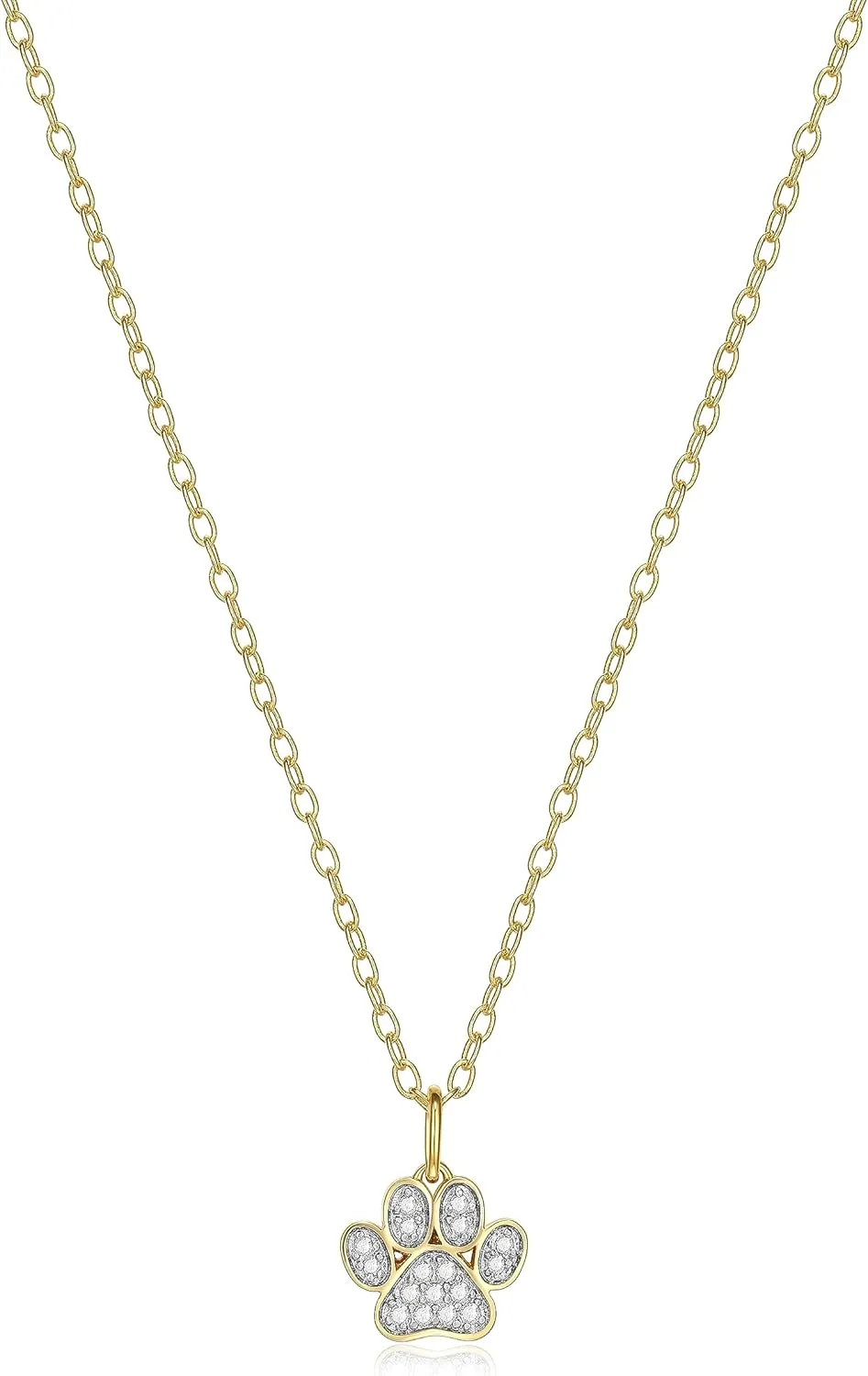 Amazon Essentials 1/10 CT TW Diamond Paw Necklace in Sterling Silver (previously Amazon Collection)