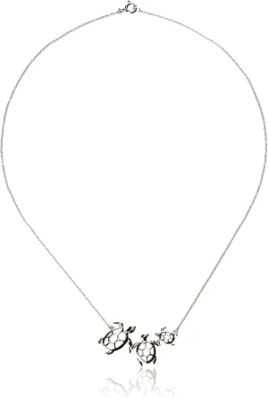 Amazon Essentials Sterling Silver Turtle Family Necklace, 18" , (previously Amazon Collection)