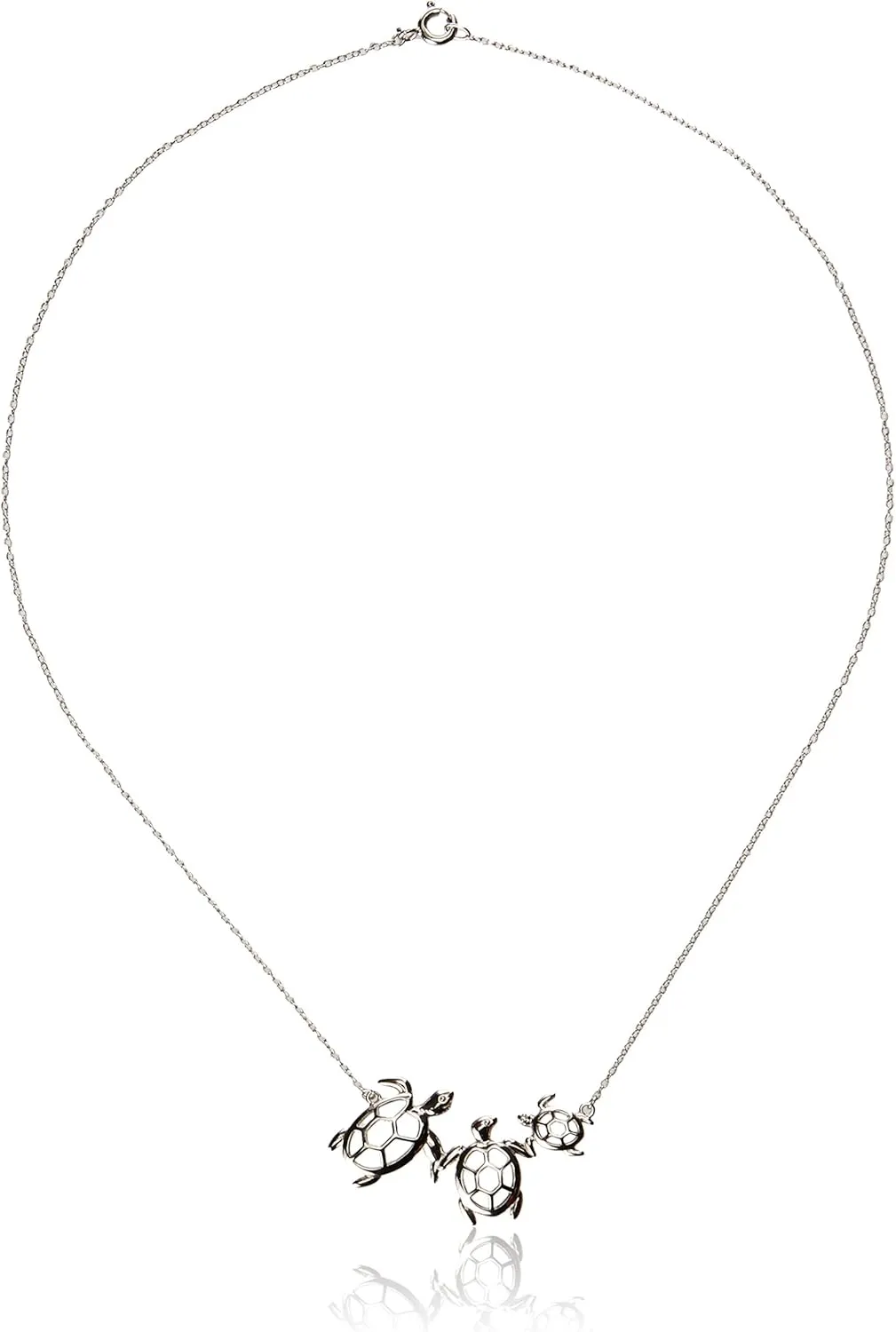 Amazon Essentials Sterling Silver Turtle Family Necklace, 18" , (previously Amazon Collection)