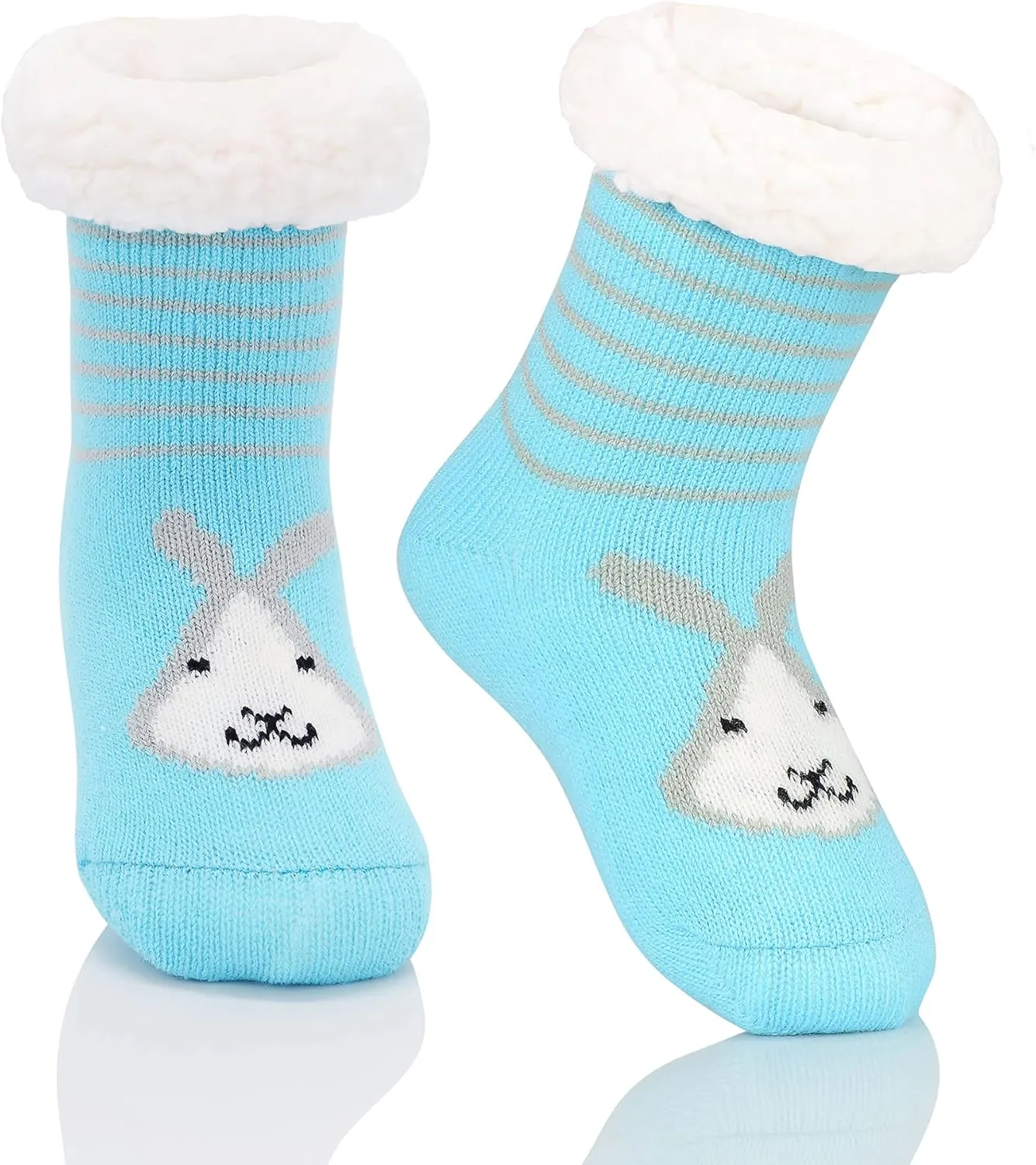 American Trends Kids Slipper Socks Winter Boys Girls Fuzzy Christmas Sock Non Slip Animal Fleece Cozy Sock