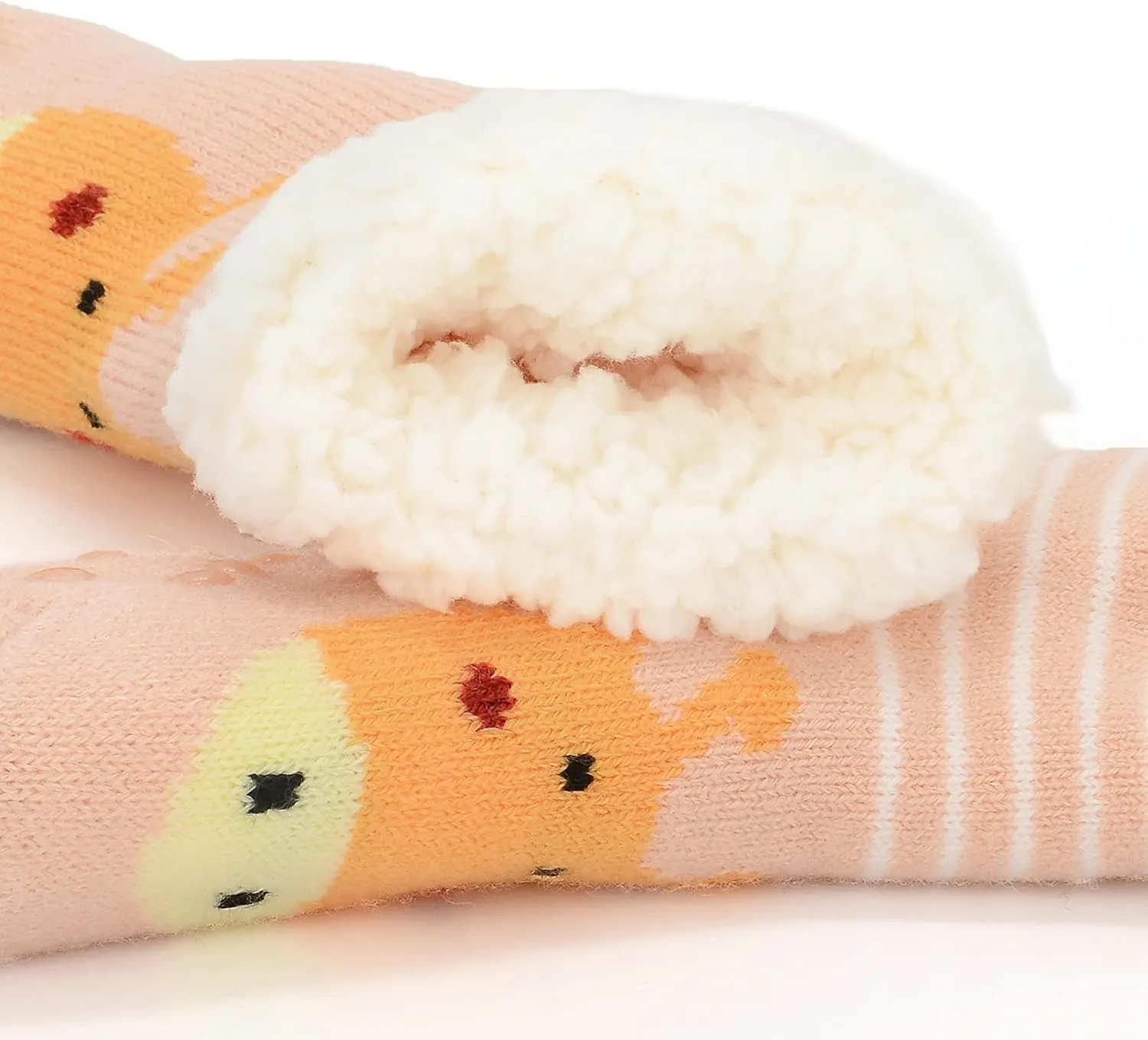 American Trends Kids Slipper Socks Winter Boys Girls Fuzzy Christmas Sock Non Slip Animal Fleece Cozy Sock
