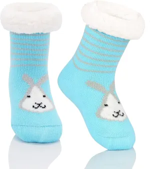 American Trends Kids Slipper Socks Winter Boys Girls Fuzzy Christmas Sock Non Slip Animal Fleece Cozy Sock