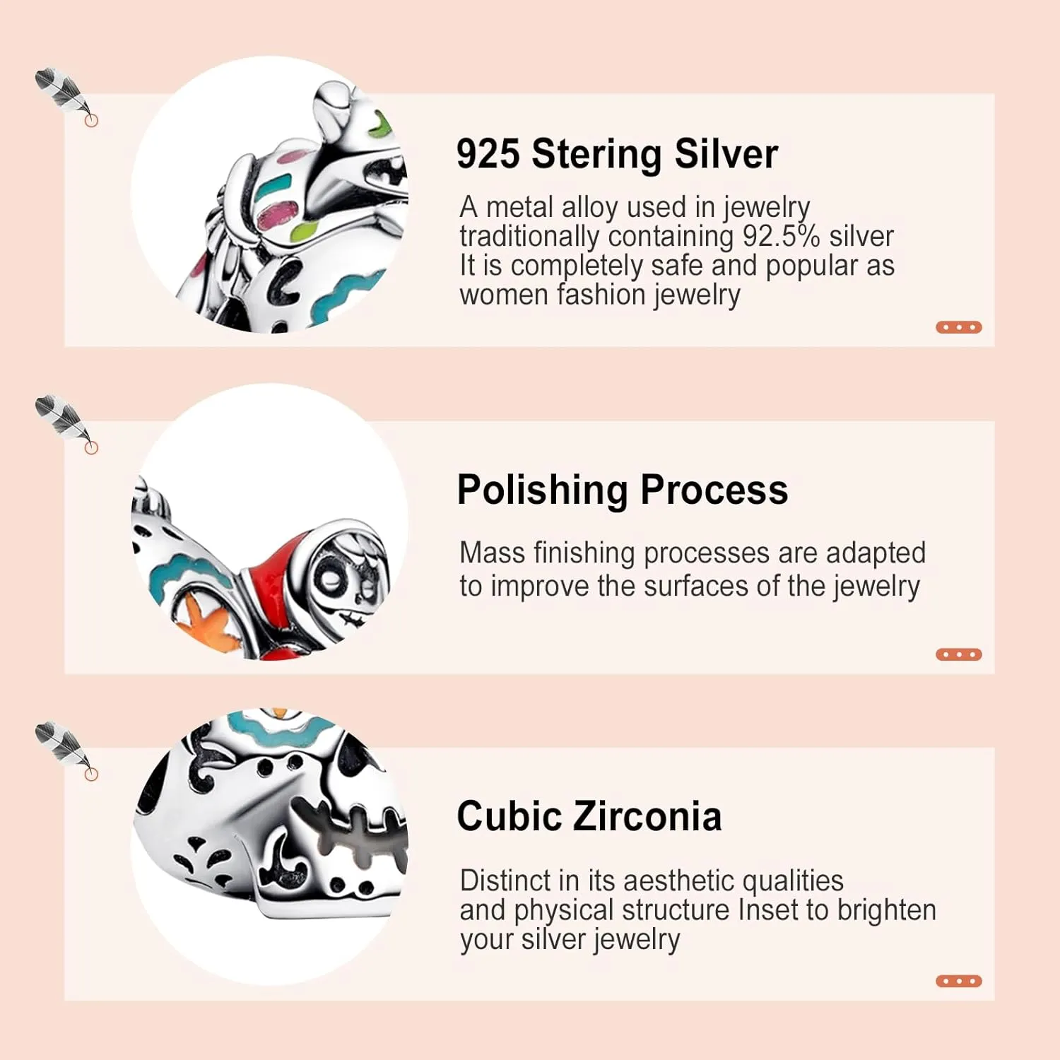 Annmors 925 Sterling Silver Charms for Bracelets and Necklaces Symbol of Color Dangle Pendants Beads Charms Jewelry Gift for Women