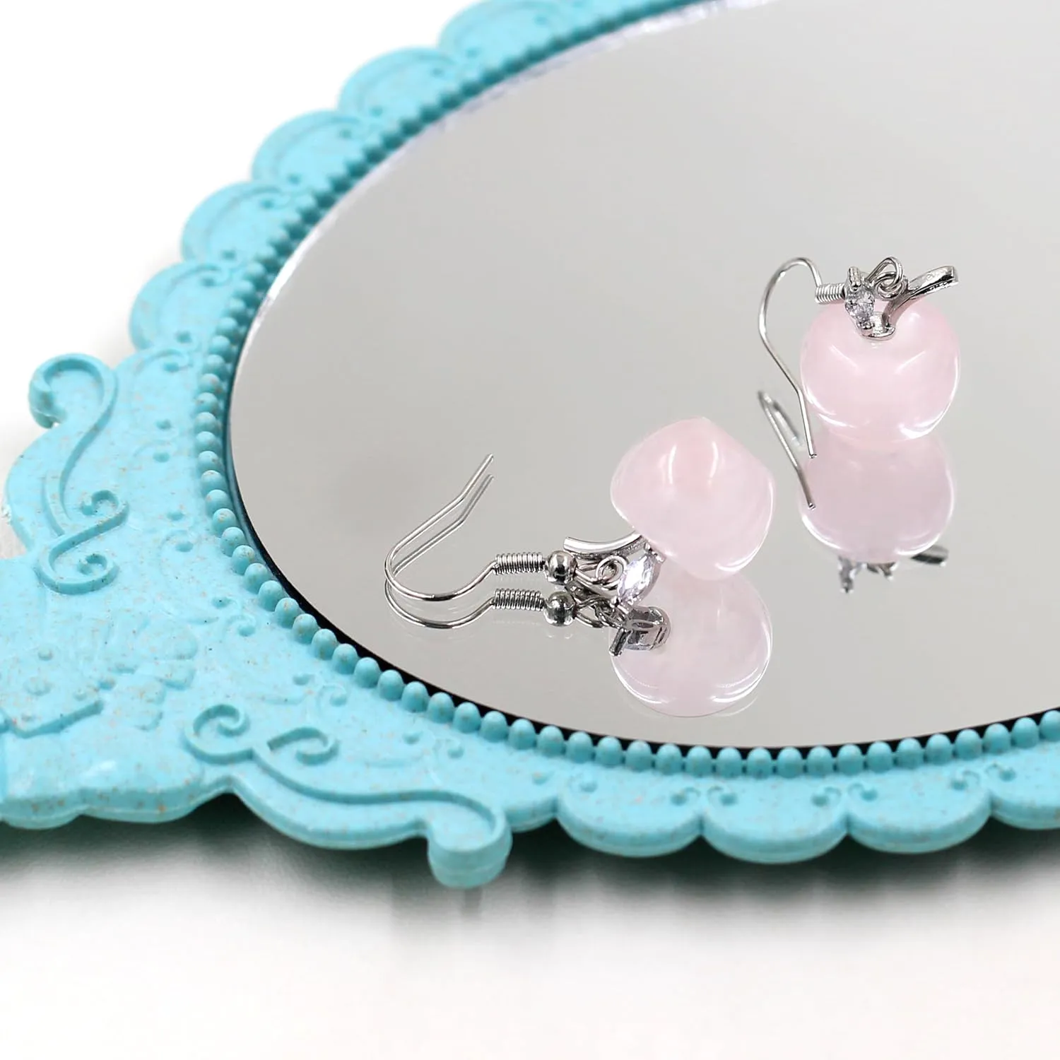 Apple Crystal Pendant Necklace and Earrings Set for Women | Natural Stone Apple Shape Jewelry Set with Zirconia Leaf | Elegant Brass Necklace Earrings Jewelry for Thanksgiving YA4030