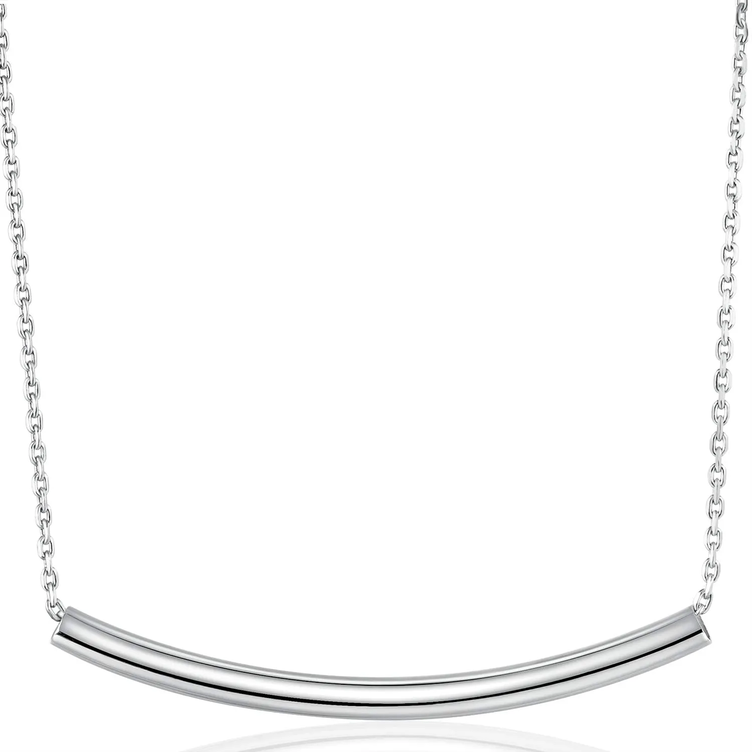 Balance Tube Bar Necklace - 925 Sterling Silver Bar Pendant Necklaces Simple Womens Jewelry Necklace Birthday Gifts for Women