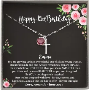 Be Wished Personalized 15th Birthday Gifts for Teen Girls, Necklace with Meaningful Message