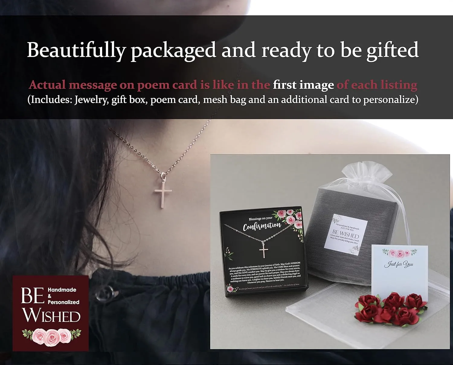 Be Wished Personalized 15th Birthday Gifts for Teen Girls, Necklace with Meaningful Message