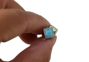 Beautiful Ocean Square Larimar Gemstone Stud Earrings Gift For Women, Girl & Men