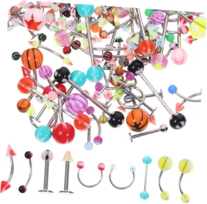 BESPORTBLE 1 Set Jewelry Kit for Eyebrow Navel Tongue Lip and Rings Comfortable Wear Chic Present for Women