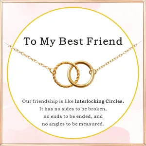 Best Friend Necklace, Friendship Gifts for Women, Friendship Necklace, Minimalist Interlocking Circles Necklaces, Meaningful BestFriend Jewelry,Birthday Gifts for Best Friend Woman Bestie Soul Sister
