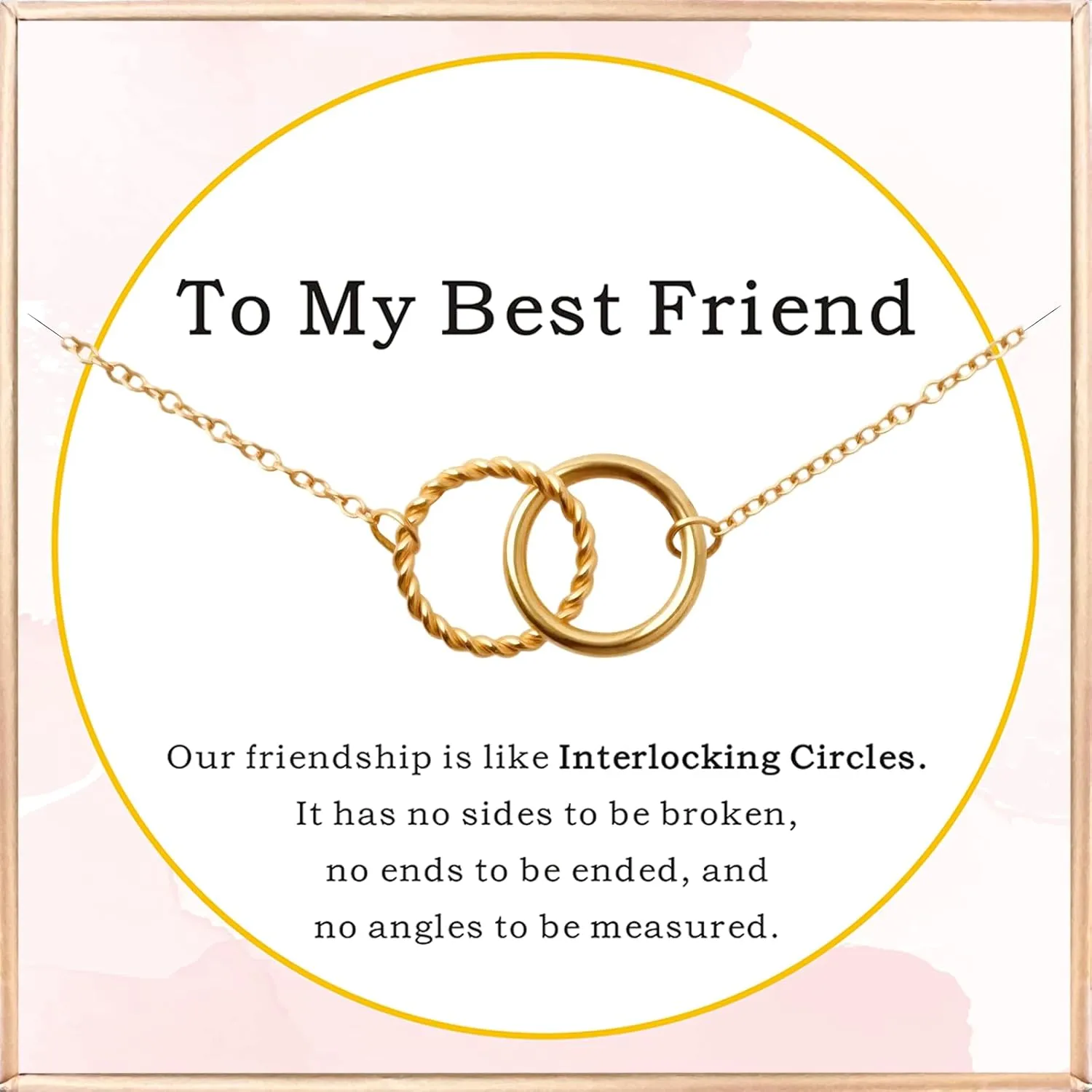 Best Friend Necklace, Friendship Gifts for Women, Friendship Necklace, Minimalist Interlocking Circles Necklaces, Meaningful BestFriend Jewelry,Birthday Gifts for Best Friend Woman Bestie Soul Sister