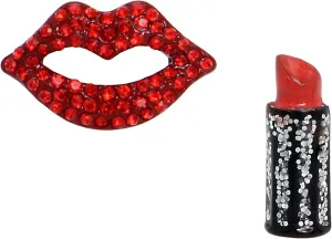 Betsey Johnson Womens Lipstick Mismatch Earrings