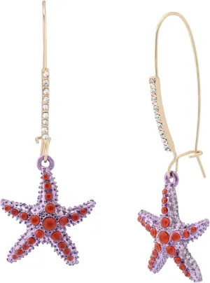 Betsey Johnson Women's Mermaid Jewels Starfish Dangle Earrings