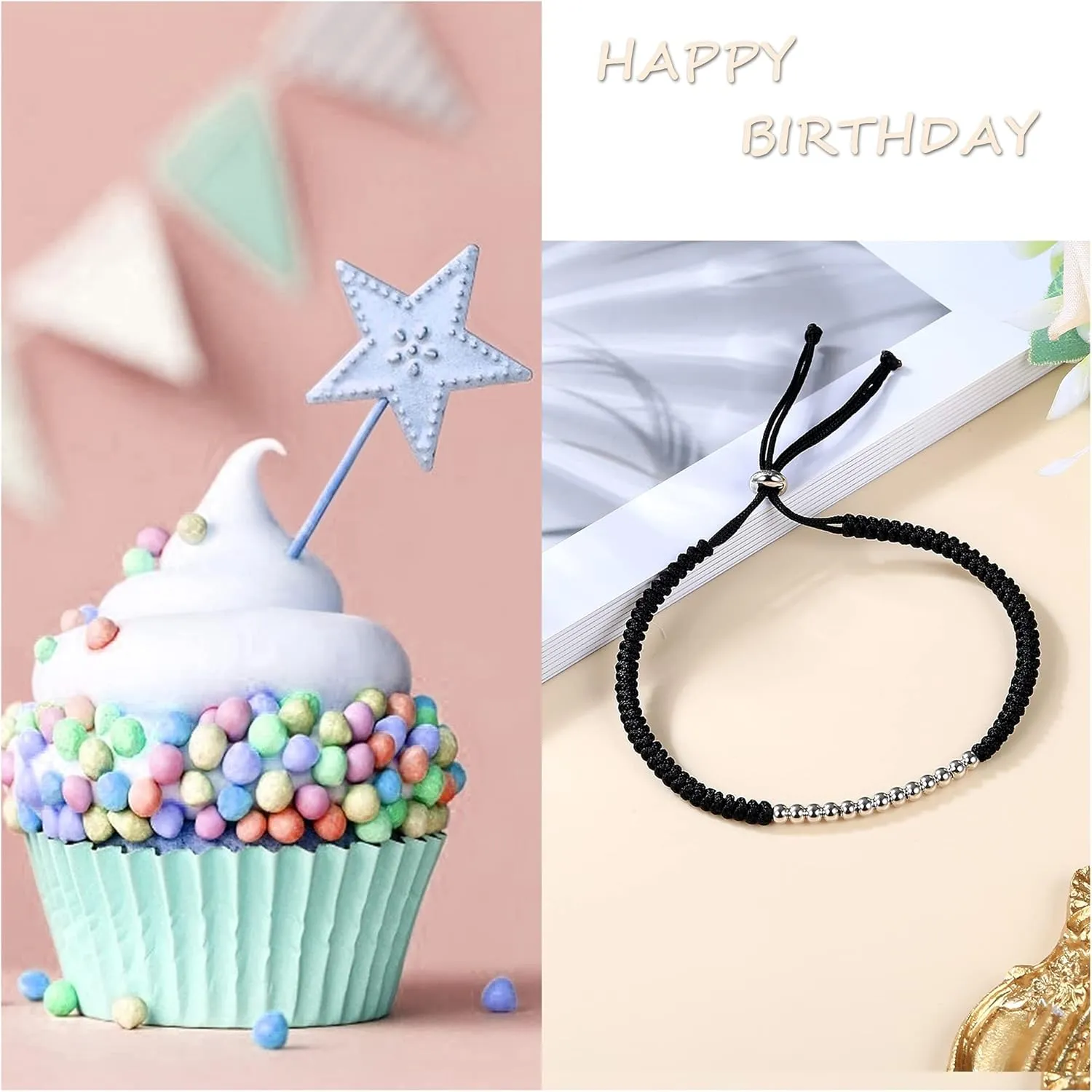 Birthday Gift 925 Sterling Silver Beaded Bracelets For Women Adjustable Cord 7th-40th Birthday Bracelets Friendship Family Jewelry Gift