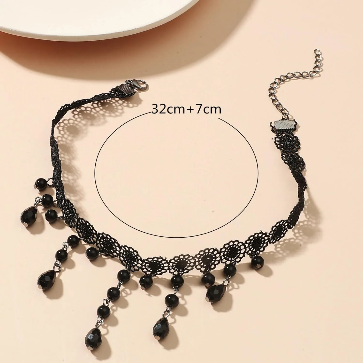 Black Velvet Moon Choker Necklace for Women Gothic Layered Necklaces Pendant Handmade Boho Crescent